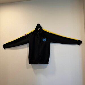 Space Invaders Retro Embroidered Jacket Black Yellow Trim - Size XL